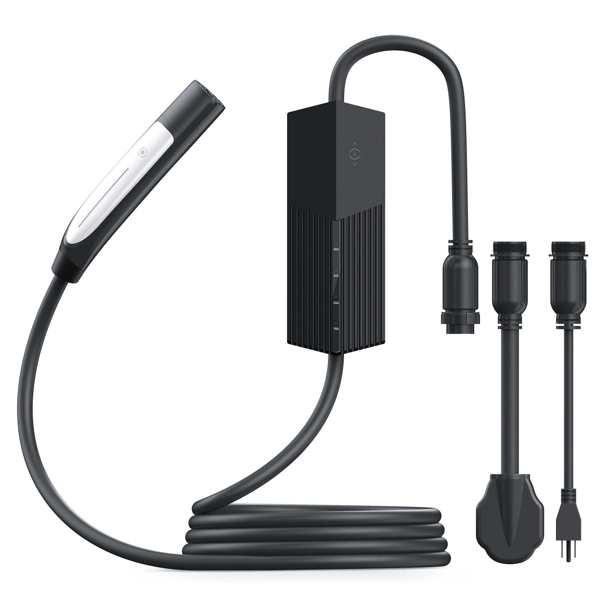 an image of tesla portable ev charger with dual plugs