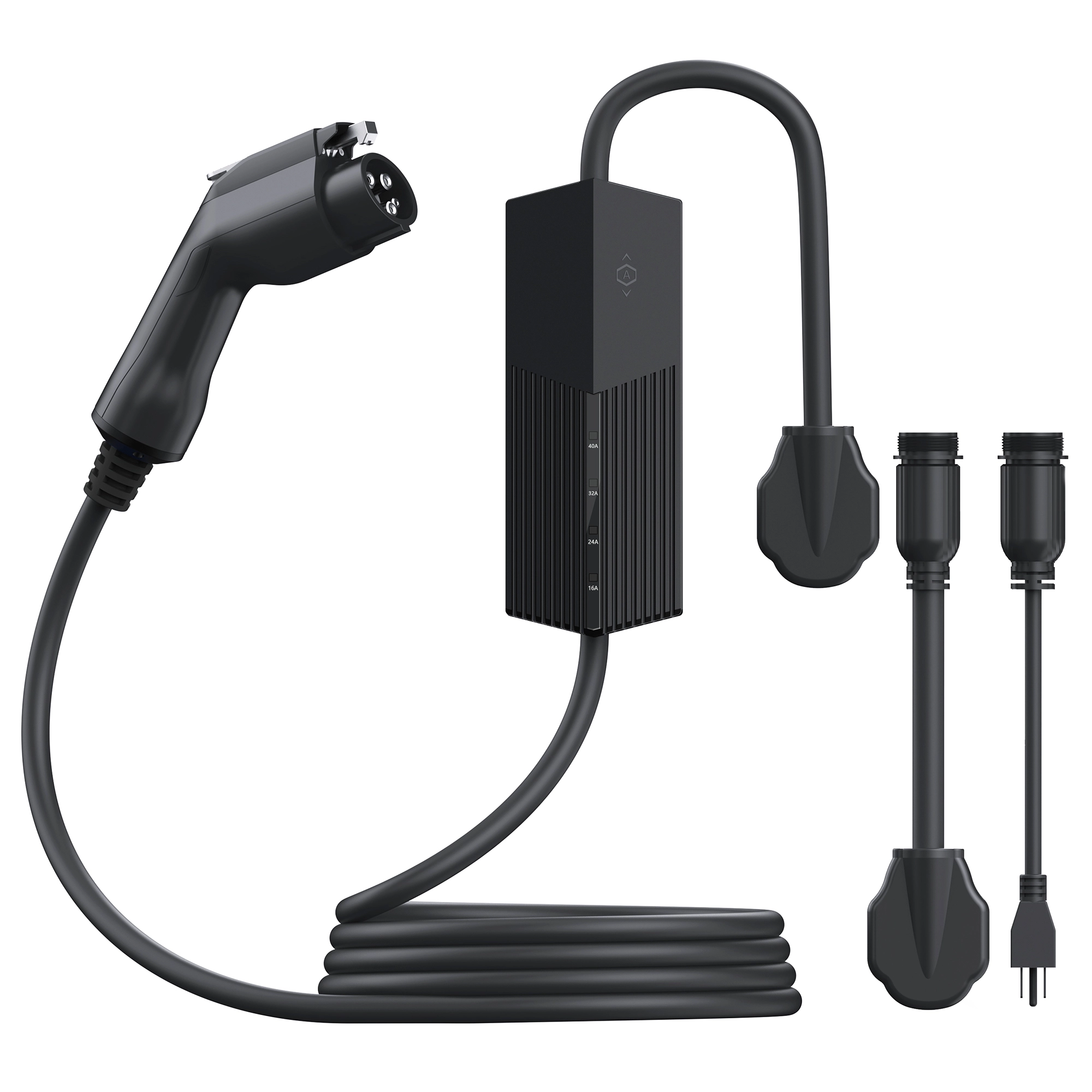 an image of j1772 portable ev charger with dual plugs