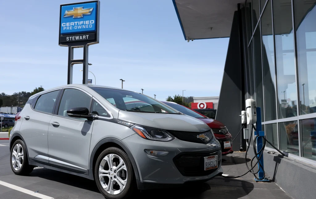 A home-installed Level 2 charger for Chevy Bolt, ideal for daily commuting