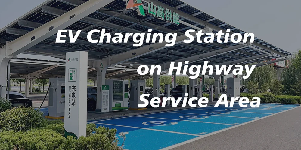 EV Charging Station on Highway Service Area